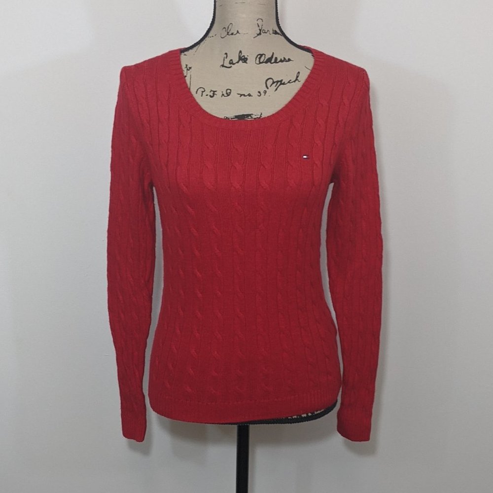 TOMMY HILFIGER Wool Alpaca Blend Sweater Solid Red M